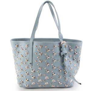 Jimmy Choo Sasha Star Studded Light Blue Leather